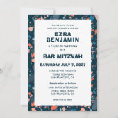 Terrazzo Hand getrokken Custom Bar Bat Mitswa Kaart (Voorkant)