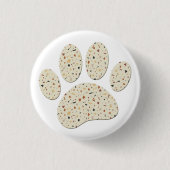 Terrazzo Hond Pawprint Patroon Kunst Ronde Button 3,2 Cm (Voorkant)