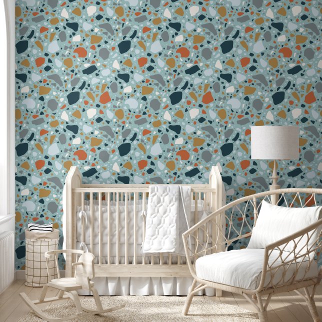 Terrazzo in blauw behang (Kinderen)