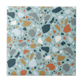 Terrazzo in blauw tegeltje