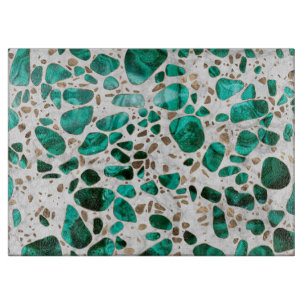 Terrazzo - Malachite en goud op marmer #1 Snijplank