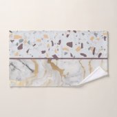 Terrazzo-Marble Pattern met Gold Custom Initialen Bad Handdoek (Handdoek)