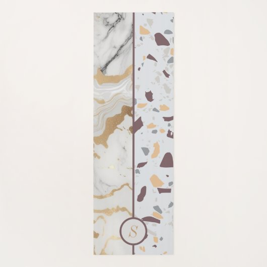Terrazzo Marmeren Patroon Aangepaste Initialen Yogamat (Achterkant)