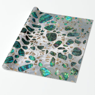 Terrazzo - Mosaic Abalone Pearl en Gold #1 Cadeaupapier