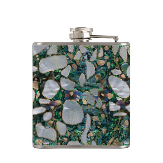 Terrazzo - Mosaic Abalone Pearl en Gold #5 Heupfles (Achterkant)