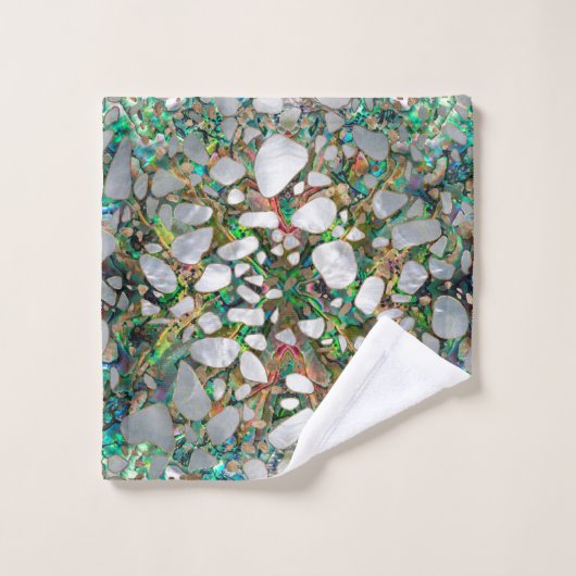 Terrazzo - Mosaic Abalone Pearl en Gold #6 Bad Handdoek (Wasdoekje)