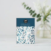Terrazzo Mosaic Blue 3 Stud Earning Display Card Visitekaartje (Staand voorkant)