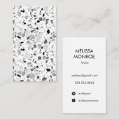 Terrazzo motif cartes de visite noir blanc (Devant / Derrière)
