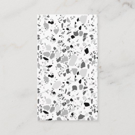 Terrazzo motif cartes de visite noir blanc (Devant)