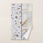 Terrazzo-Motif en marbre avec initiales Gold Custo (Serviette à main)
