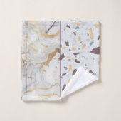 Terrazzo-Motif en marbre avec initiales Gold Custo (Gant de toilette)