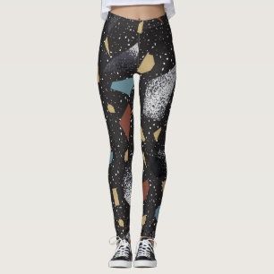 Terrazzo oppervlakteontwerp leggings
