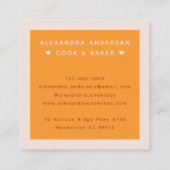 Terrazzo Oranje Blush Modern Granite Pattern Name Vierkante Visitekaartje (Achterkant)