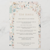 Terrazzo Pastel Motif Arch Mariage Menu  (Devant / Derrière)