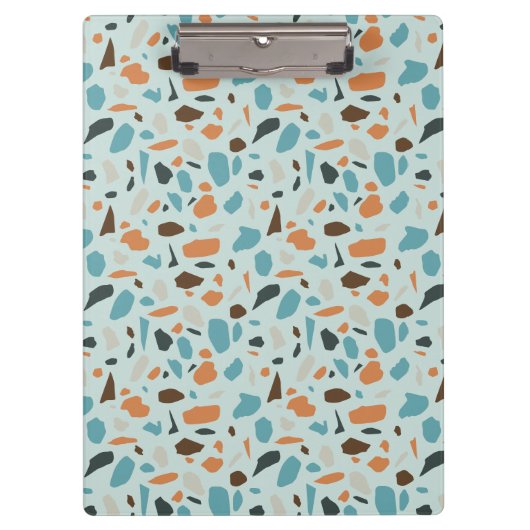 Terrazzo patroon blauw klembord (Voorkant)