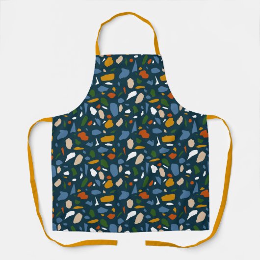 Terrazzo patroon blauw schort (Voorkant)