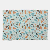 Terrazzo patroon blauw theedoek (Horizontaal)