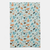 Terrazzo patroon blauw theedoek (Verticaal)