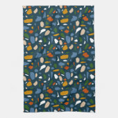 Terrazzo patroon blauw theedoek (Verticaal)