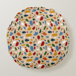 Terrazzo patroon kleurrijk rond kussen