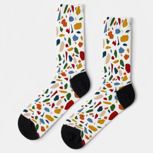 Terrazzo patroon kleurrijk sokken