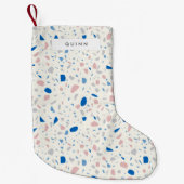 Terrazzo Patroon Neutraal Natuurlijk Elegant Kleine Kerstsok (Voorkant)