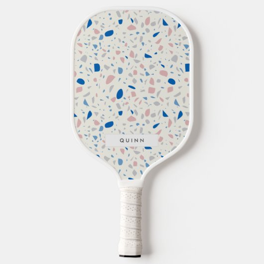 Terrazzo Patroon Neutraal Natuurlijk Elegant Pickleball Paddle (Achterkant)