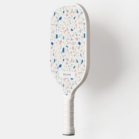 Terrazzo Patroon Neutraal Natuurlijk Elegant Pickleball Paddle (Links)