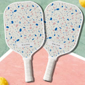 Terrazzo Patroon Neutraal Natuurlijk Elegant Pickleball Paddle