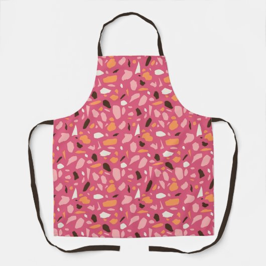 Terrazzo patroon roze schort (Voorkant)