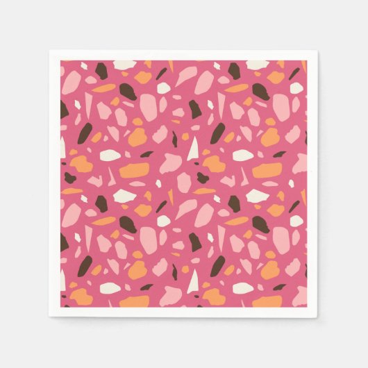 Terrazzo patroon roze servet (Voorkant)
