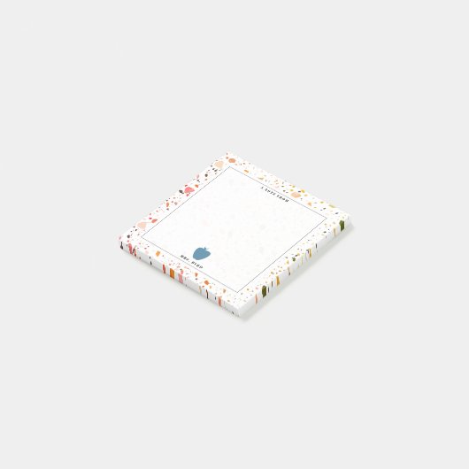 Terrazzo Pattern Apple Teacher Post-it® Notes (Schuin)