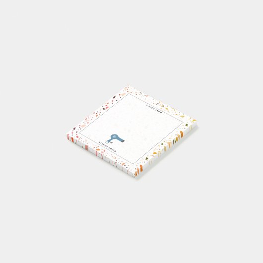 Terrazzo Pattern Blow Dryer Post-it® Notes (Schuin)