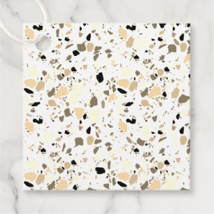 Terrazzo Pattern Hand Drawn Minimal Sepia Bedankjes Labels