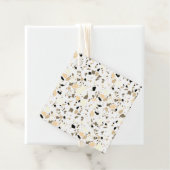 Terrazzo Pattern Hand Drawn Minimal Sepia Bedankjes Labels (In situ)