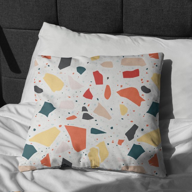 Terrazzo Pattern Kussen (Terrazzo Pillow On Bed)