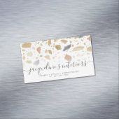 Terrazzo Pattern Modern Earth Tone Neutrals Retro Magnetisch Visitekaartje (Voorbeeld)