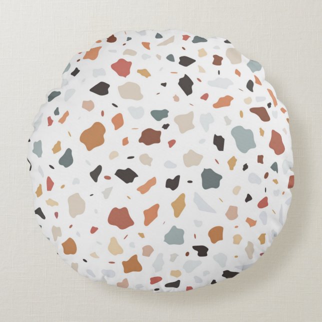 Terrazzo Pattern Rond Kussen (Voorkant)
