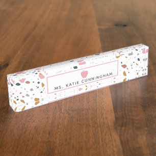 Terrazzo Pink Apple-leraar Naambordje
