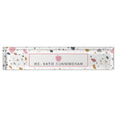 Terrazzo Pink Apple-leraar Naambordje (Voorkant)