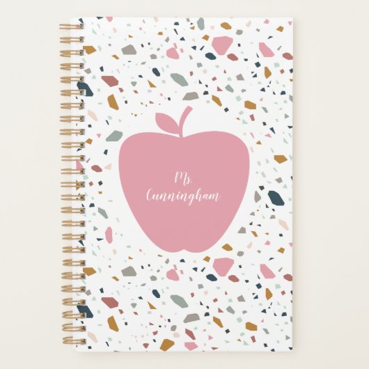 Terrazzo Pink Apple-leraar Planner (Voorkant)