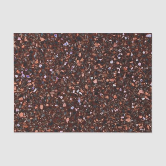 Terrazzo Retro Brown Black Tan Brown Elegant Tissuepapier (Voorkant)