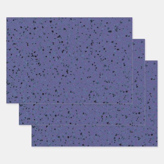 Terrazzo Retro Paars Grey Black Pattern Inpakpapier Vel (Set)