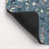 Terrazzo Retro Pattern - Blue Terra Cotta Muismat (Hoek)