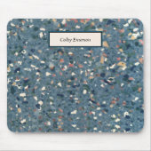 Terrazzo Retro Pattern - Blue Terra Cotta Muismat (Voorkant)