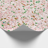 Terrazzo Retro Roze Groen Patroonontwerp Cadeaupapier (Hoek)