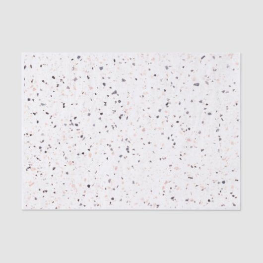 Terrazzo Retro White Black Pink  Pattern Tissuepapier (Voorkant)
