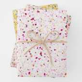 Terrazzo Retro Yellow Gold Pink  Pattern Inpakpapier Vel (In situ)
