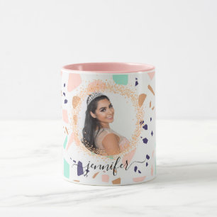 Terrazzo roos gold mint white foto name mok