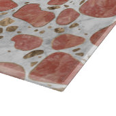 Terrazzo - Roos kwarts en goud op marmer #1 Snijplank (Hoek)